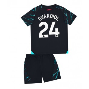 Manchester City Josko Gvardiol #24 Replica Third Stadium Kit for Kids 2023-24 Short Sleeve (+ pants)